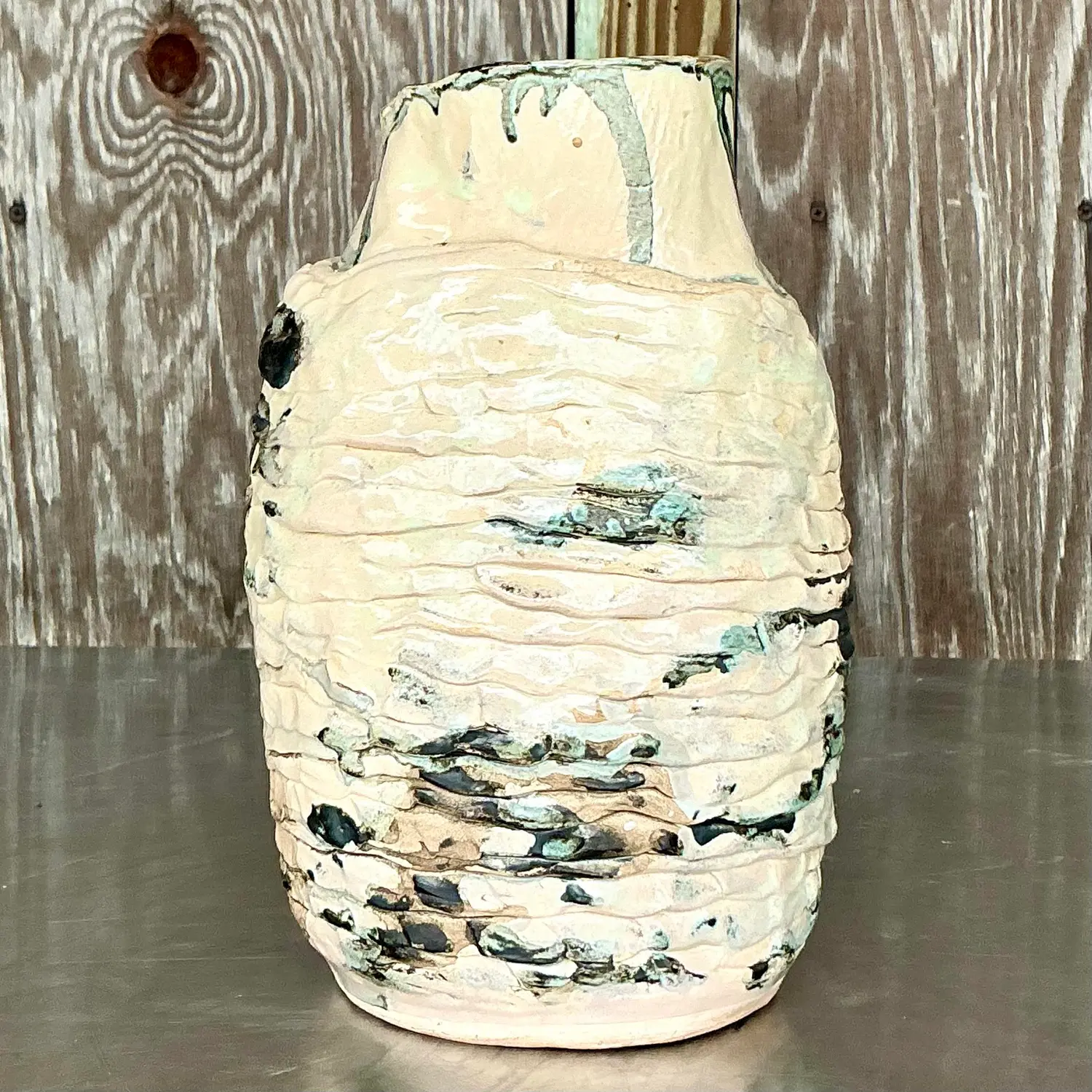 Vintage Boho Studio Pottery Vase - Side view