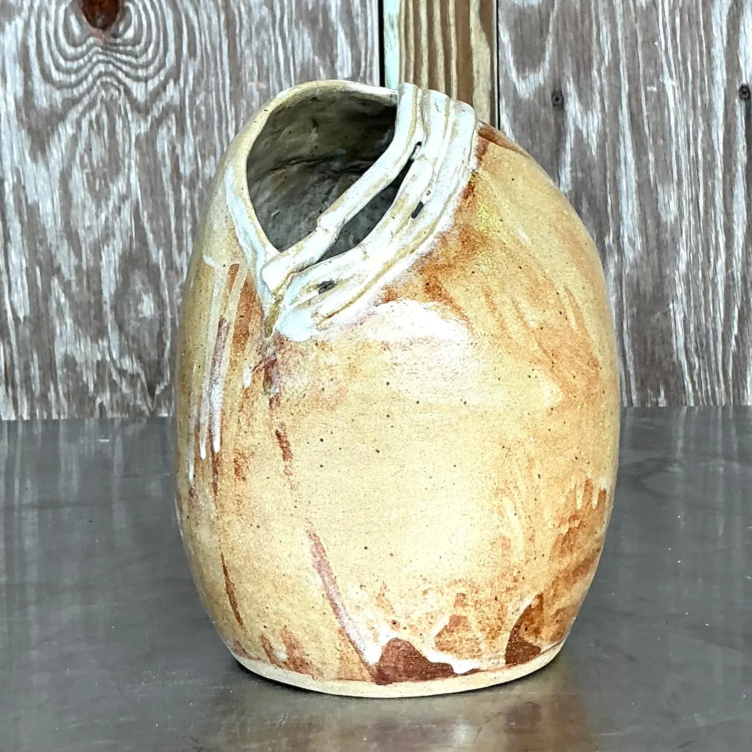 Vintage Boho Studio Pottery Vase - Detail view