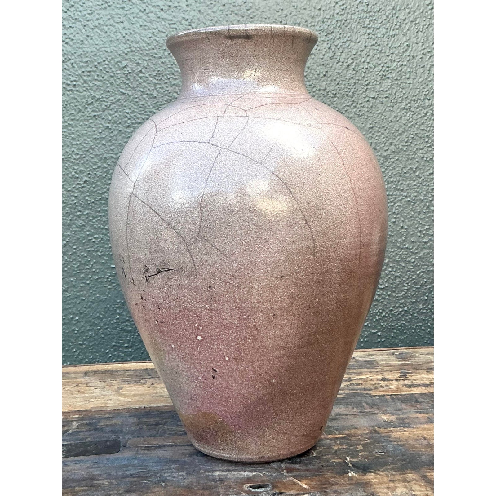 Vintage Boho Studio Pottery Vase - Top view