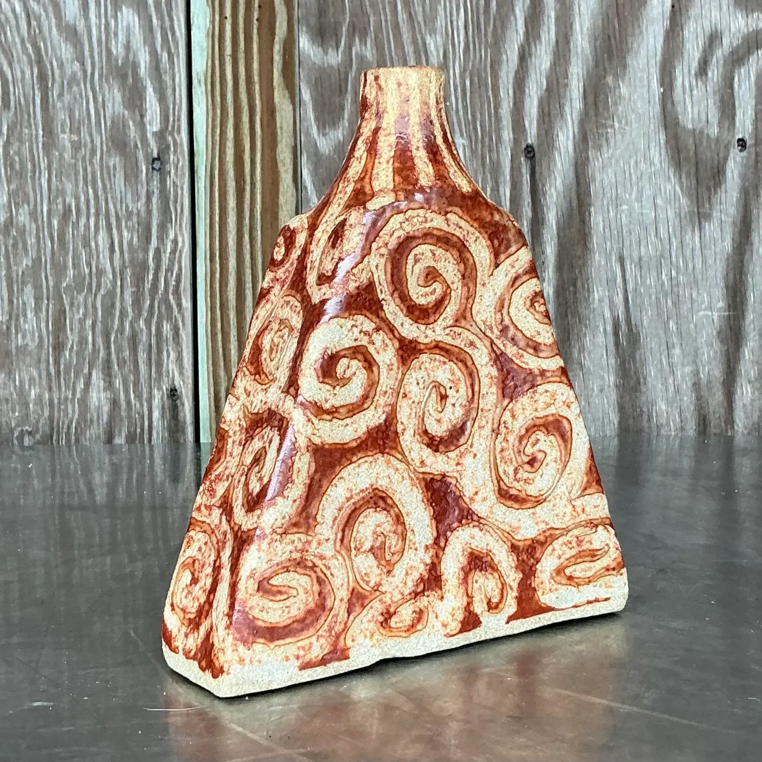 Vintage Boho Studio Pottery Vase - Side view