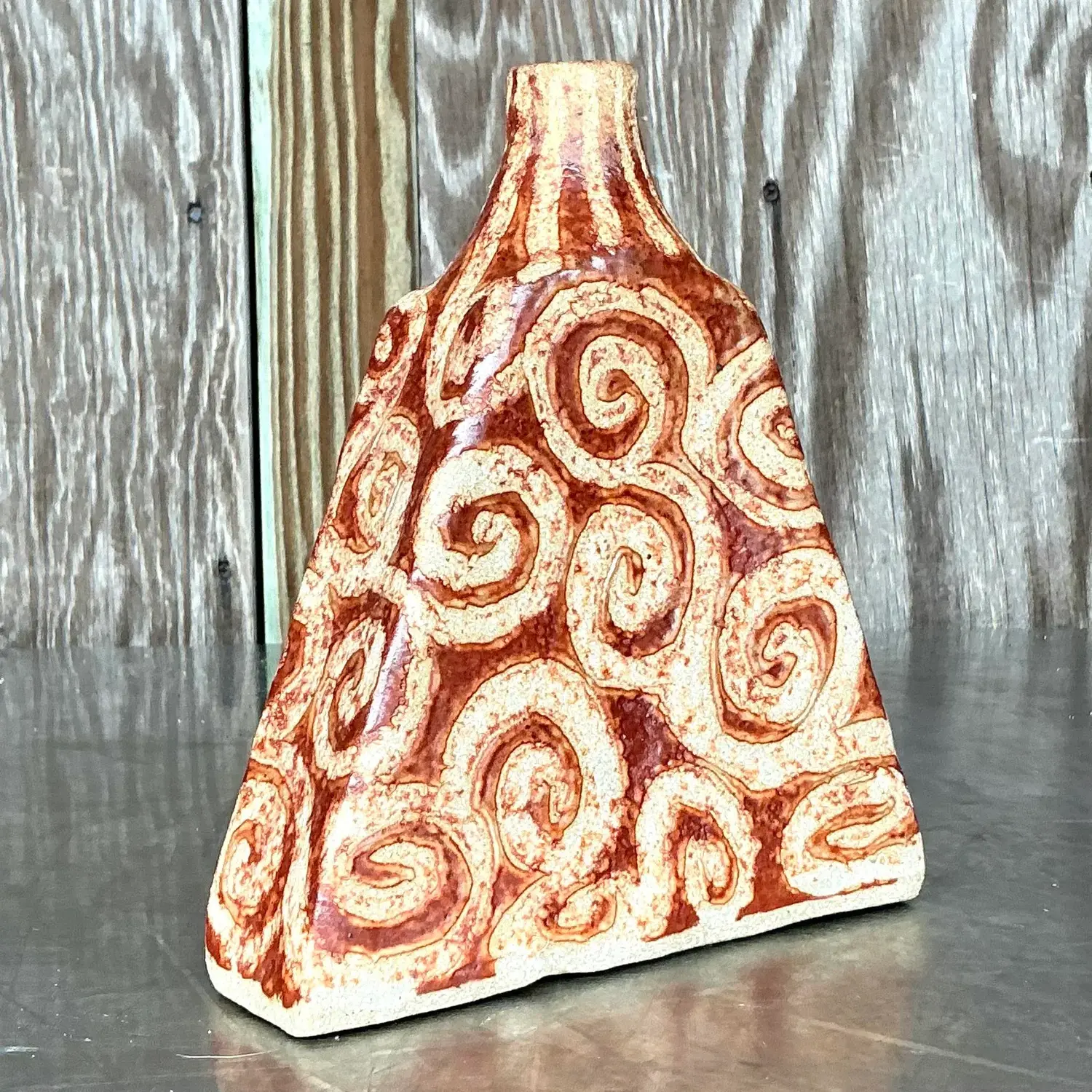 Vintage Boho Studio Pottery Vase - Detail view