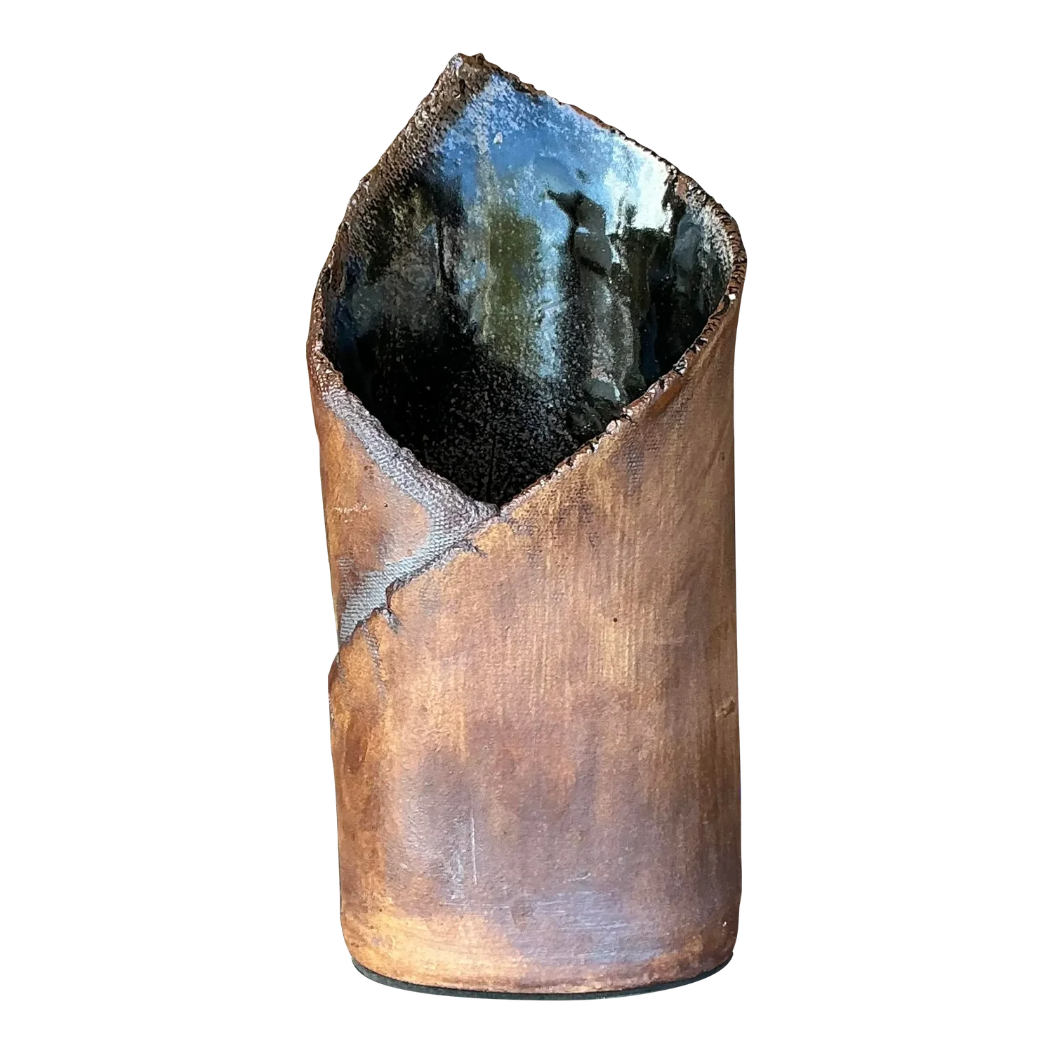 Vintage Boho Studio Pottery Vase - Side view