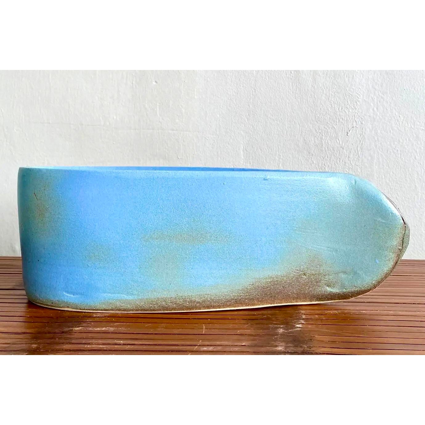 Vintage Boho Studio Pottery Vase - Side view
