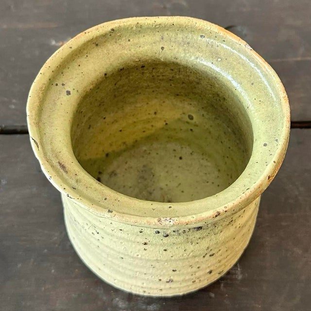 Vintage Boho Studio Pottery Vase - Top view