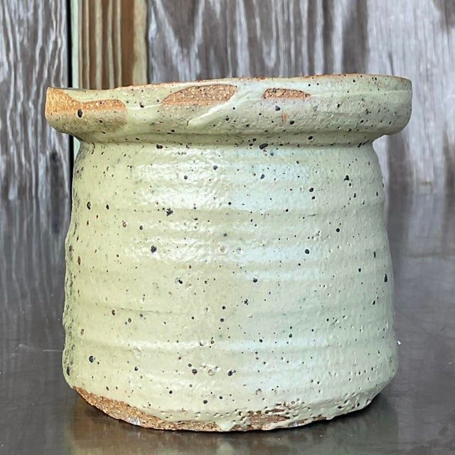 Vintage Boho Studio Pottery Vase - Side view