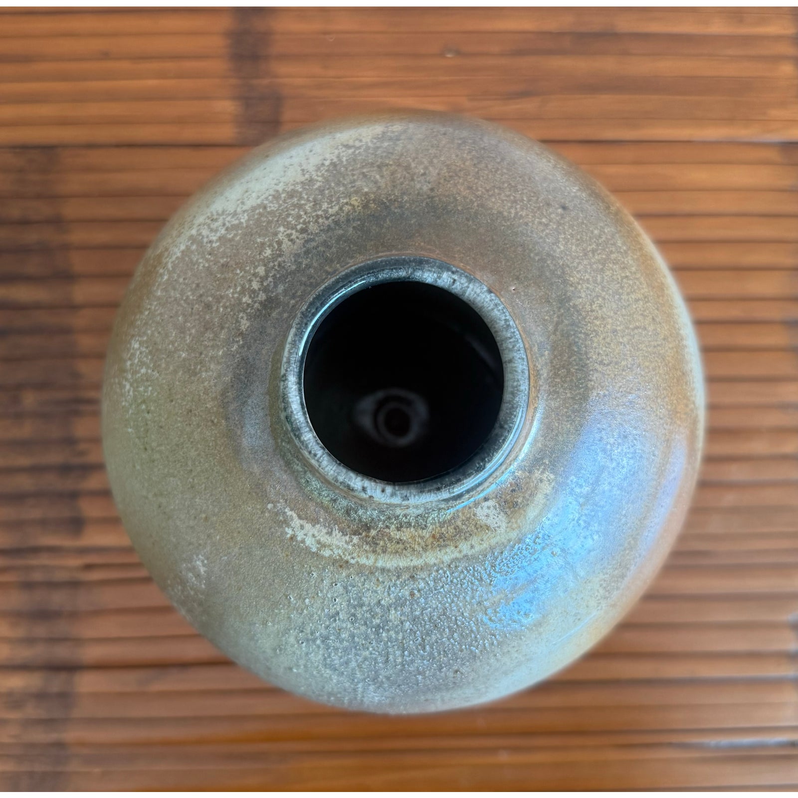 Vintage Boho Studio Pottery Weed Vase - Top view