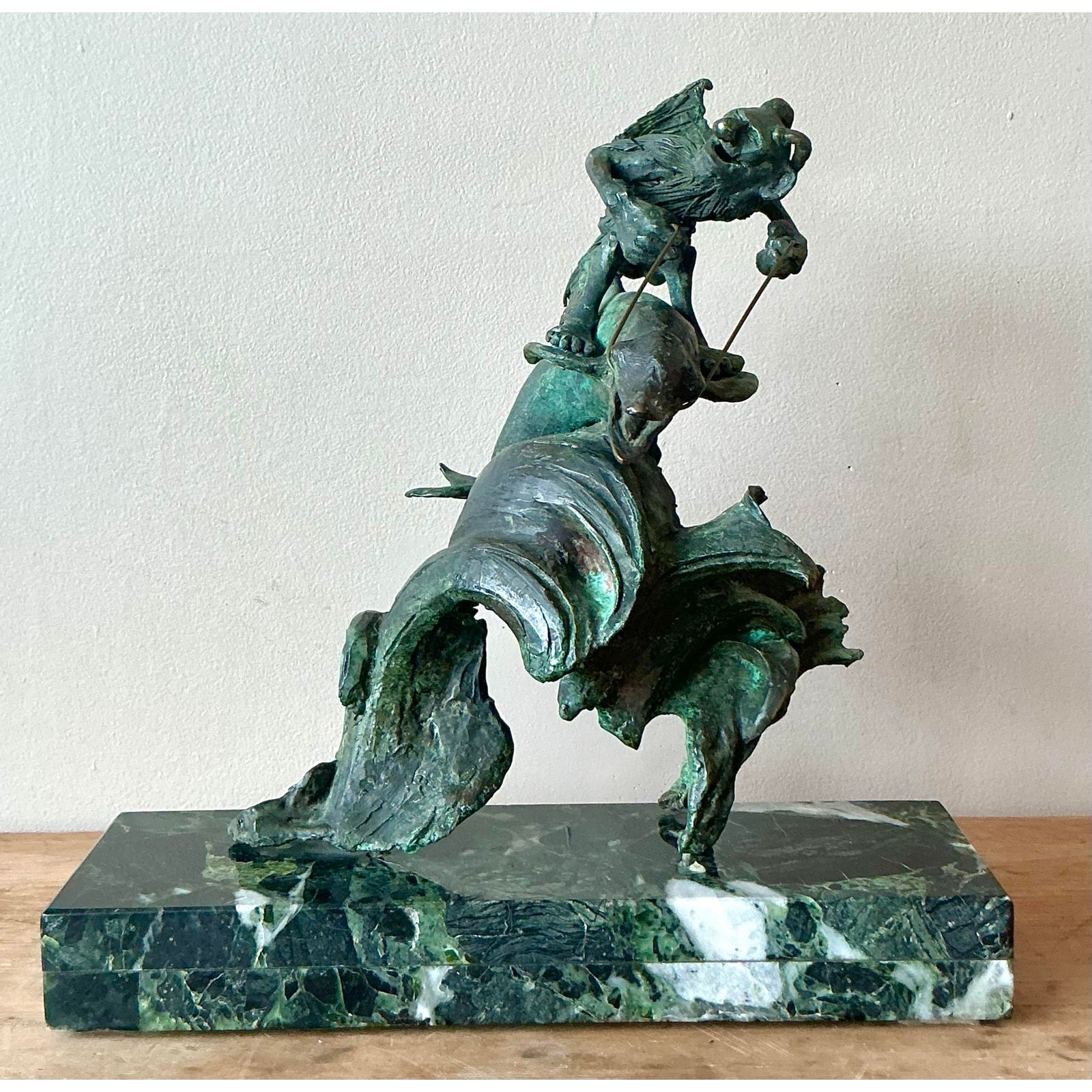 Vintage Boho Surrealist Bronze Sculpture - Detail view