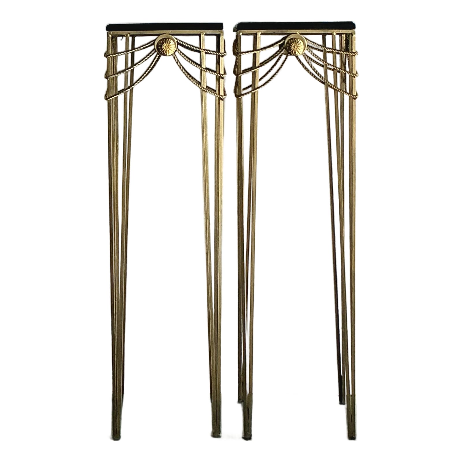 Vintage Boho Swag Medallion Pedestals - A Pair