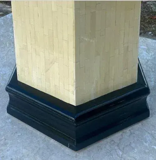 Vintage Boho Tessellated Bone Pedestal - Top view