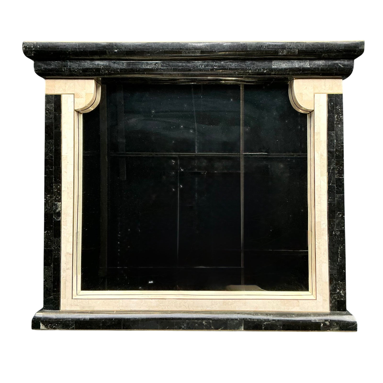 Vintage Boho Tessellated Stone Column Mirror