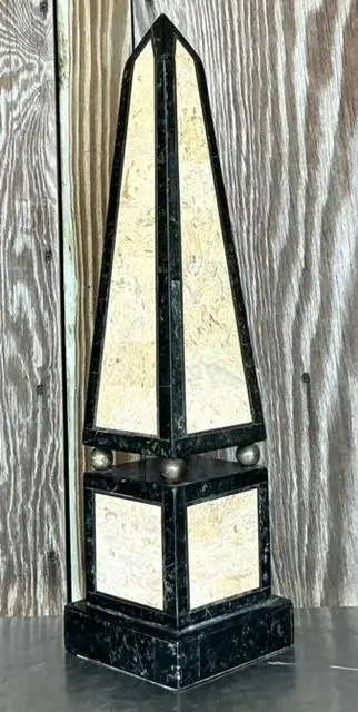 Vintage Boho Tessellated Stone Obelisk - Top view