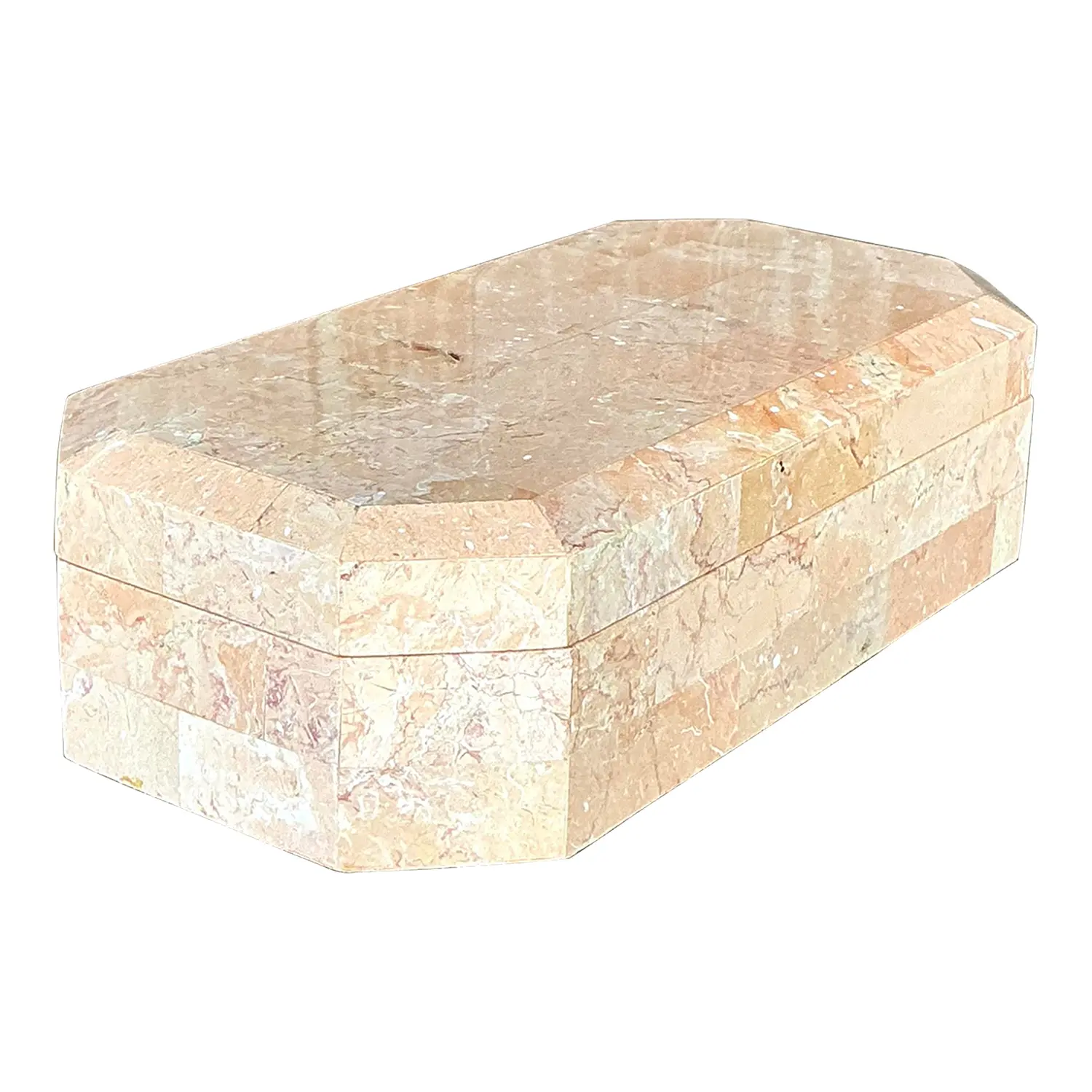 Vintage Boho Tessellated Stone Octagon Box