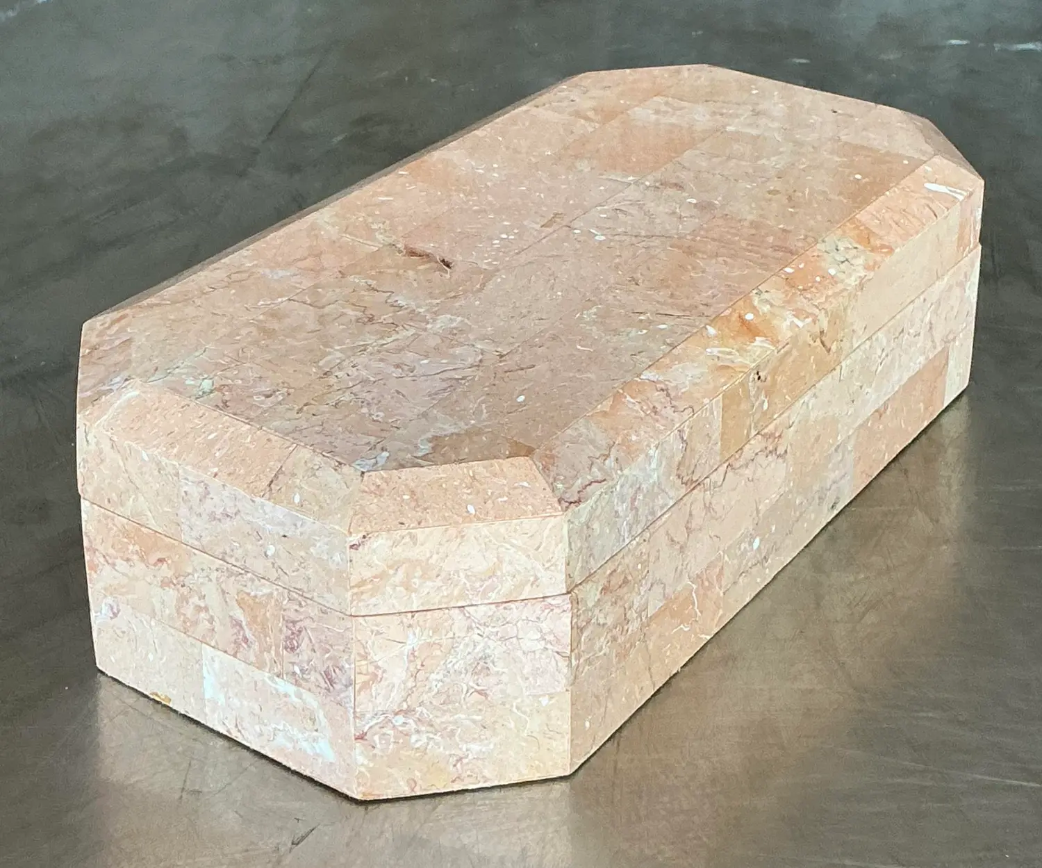 Vintage Boho Tessellated Stone Octagon Box - Detail view