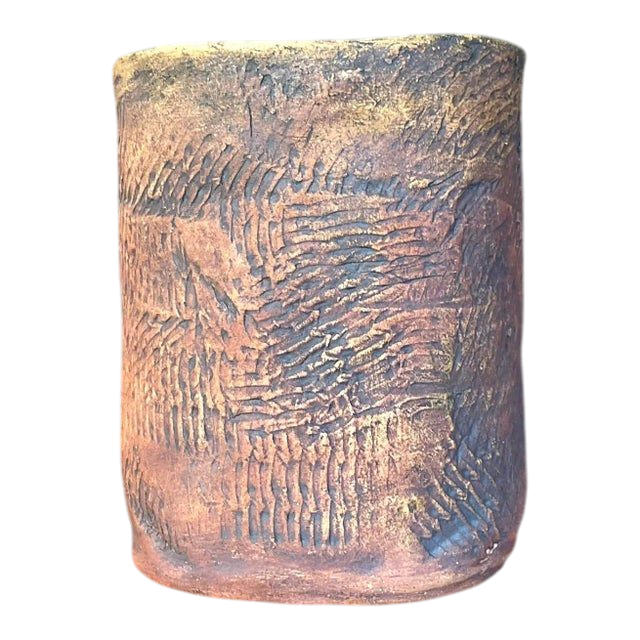 Vintage Boho Textured Ceramic Vase
