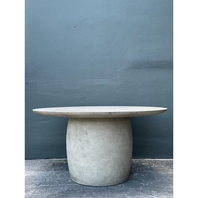 Vintage Boho Textured Pedestal Dining Table - Back view