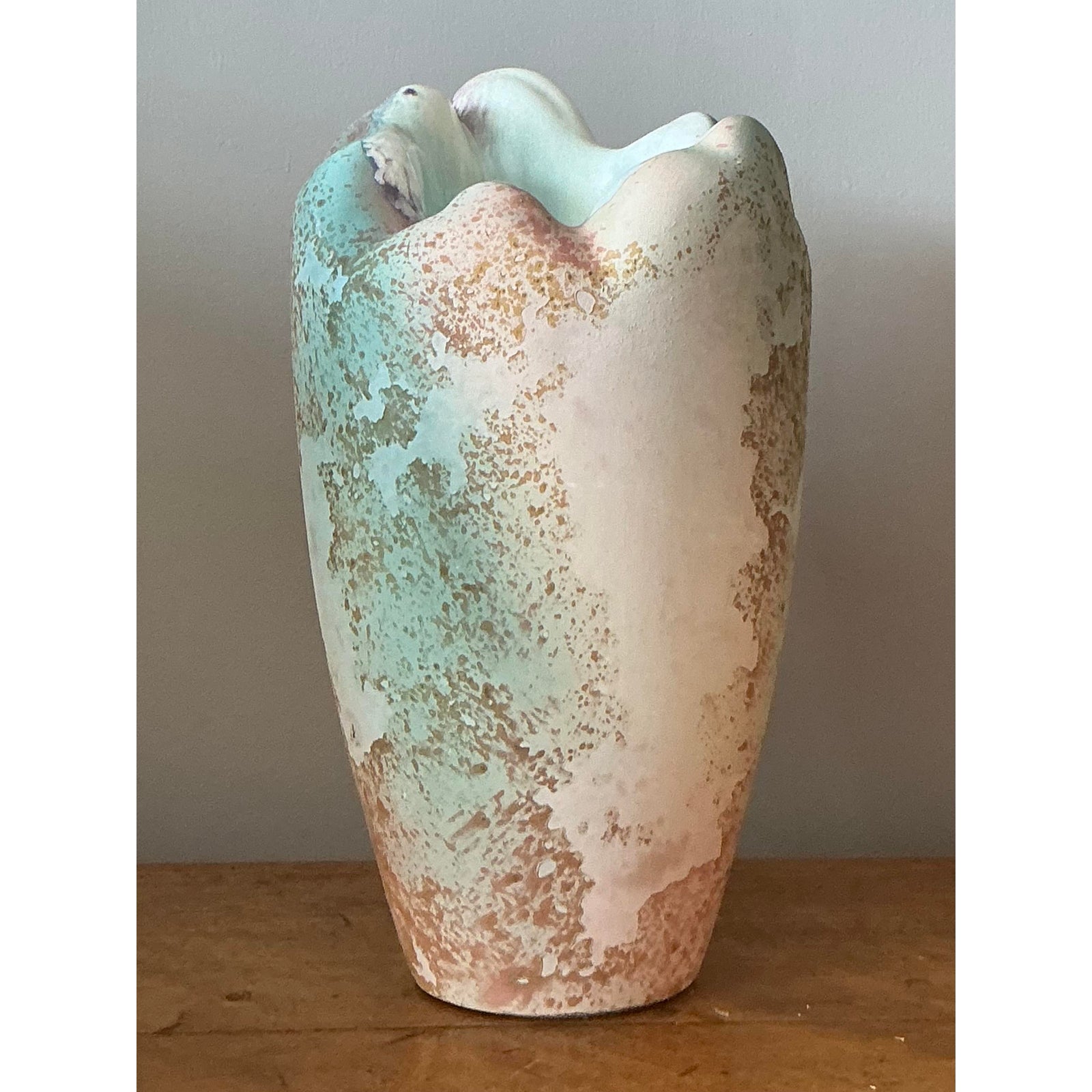Vintage Boho Textured Vase by Tony Evans - Top view