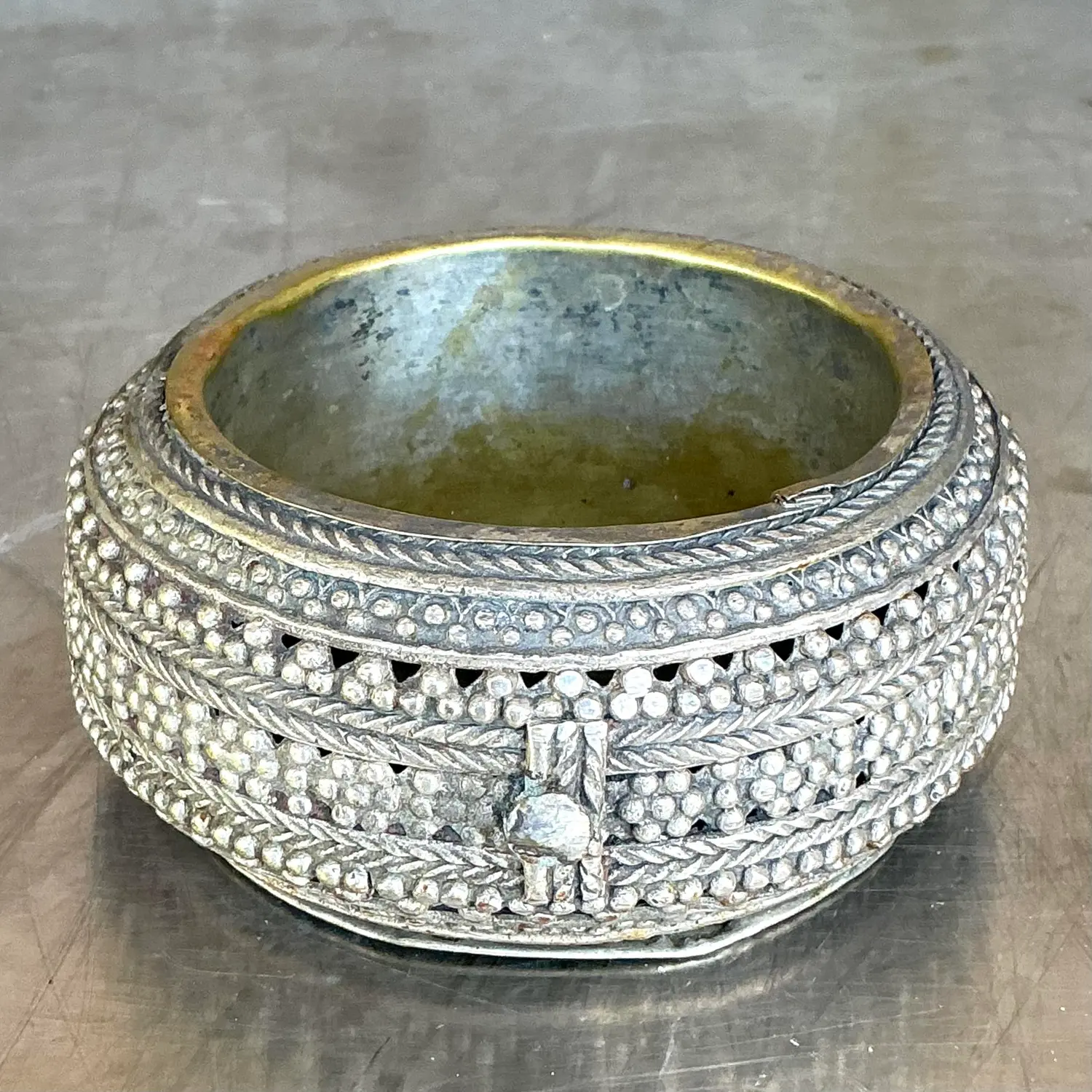 Vintage Boho Tibetan Small Bowl - Detail view