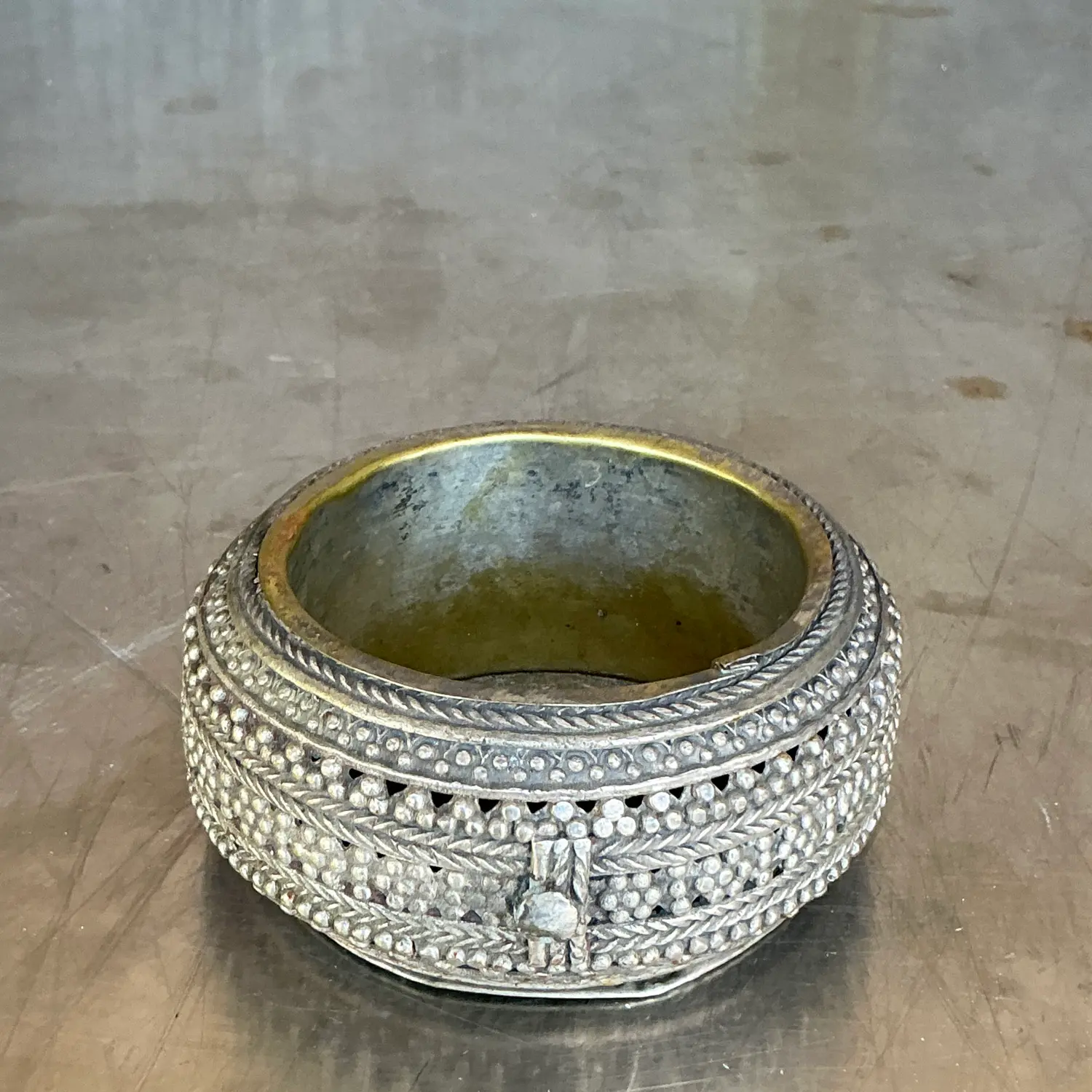 Vintage Boho Tibetan Small Bowl - Side view