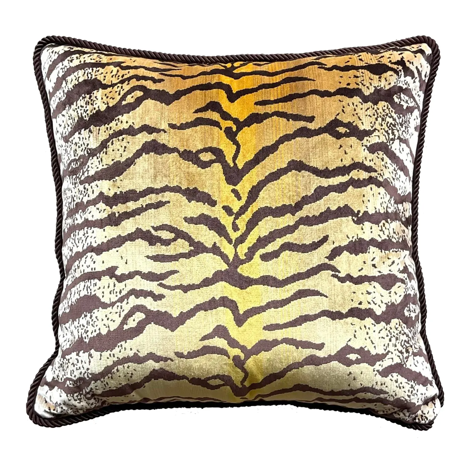 Vintage Boho Tiger Throw Pillow After Scalamandre