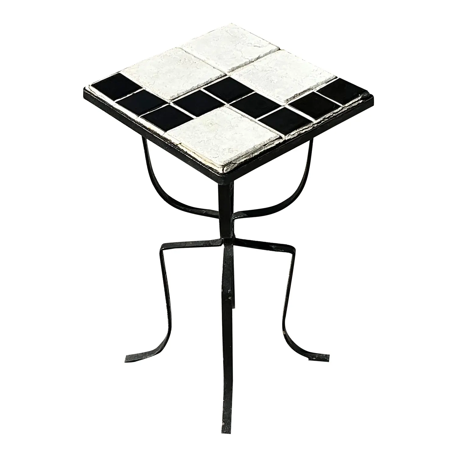 Vintage Boho Tile Top Drinks Table