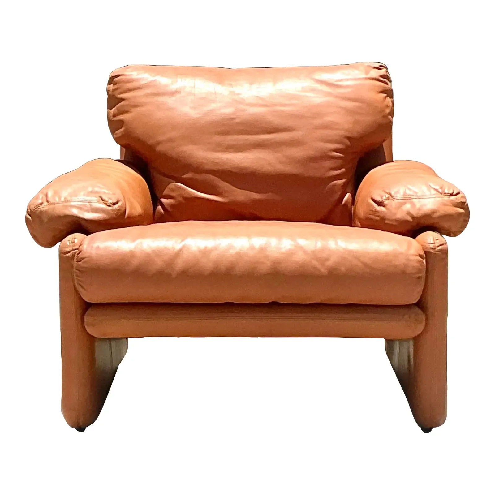 Vintage Boho Tobia Scarpa for B&B Italia Leather Lounge Chair - Detail view