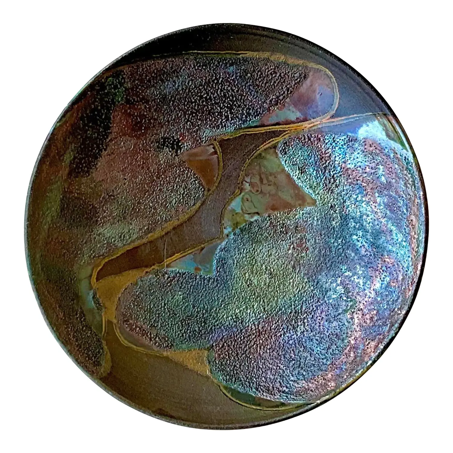 Vintage Boho Tony Evans Raku Ceramic Bowl