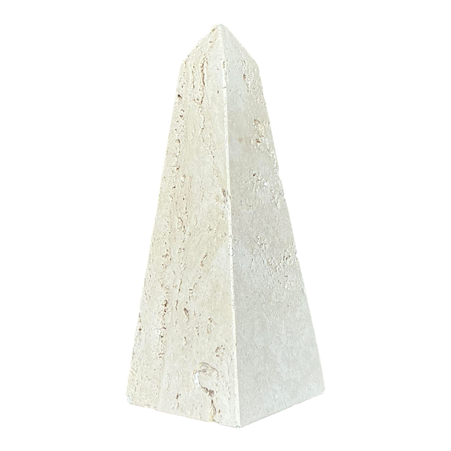 Vintage Boho Travertine Obelisk for Raymor - Detail view