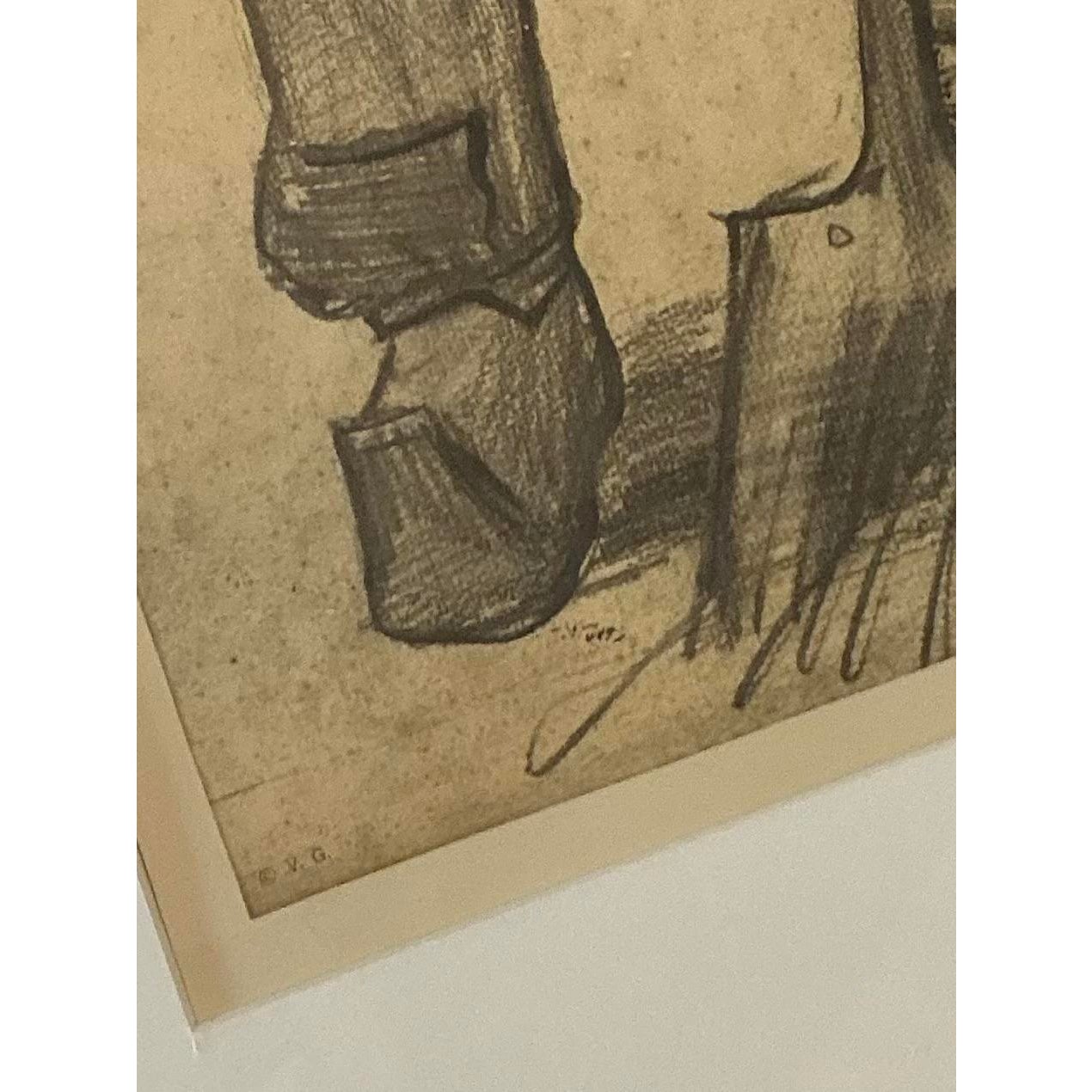 Vintage Boho Van Gogh “Man With a Spade” Print - Top view