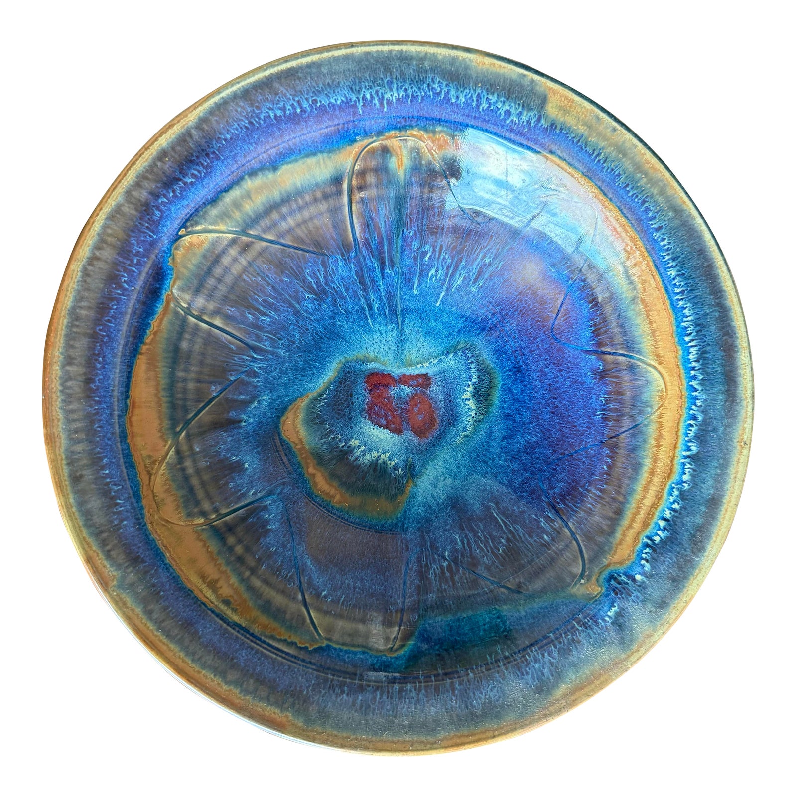 Vintage Boho Vibrant Ceramic Bowl - Detail view