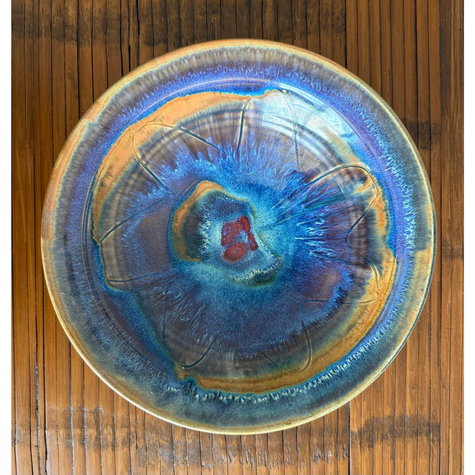 Vintage Boho Vibrant Ceramic Bowl - Side view