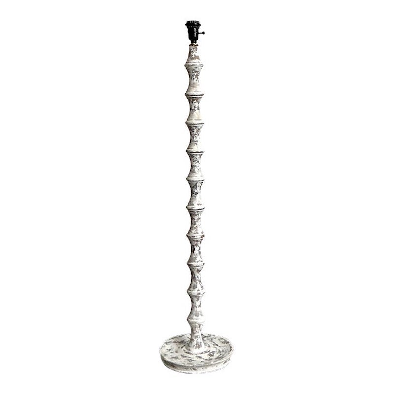 Vintage Boho Washed Bobbin Floor Lamp