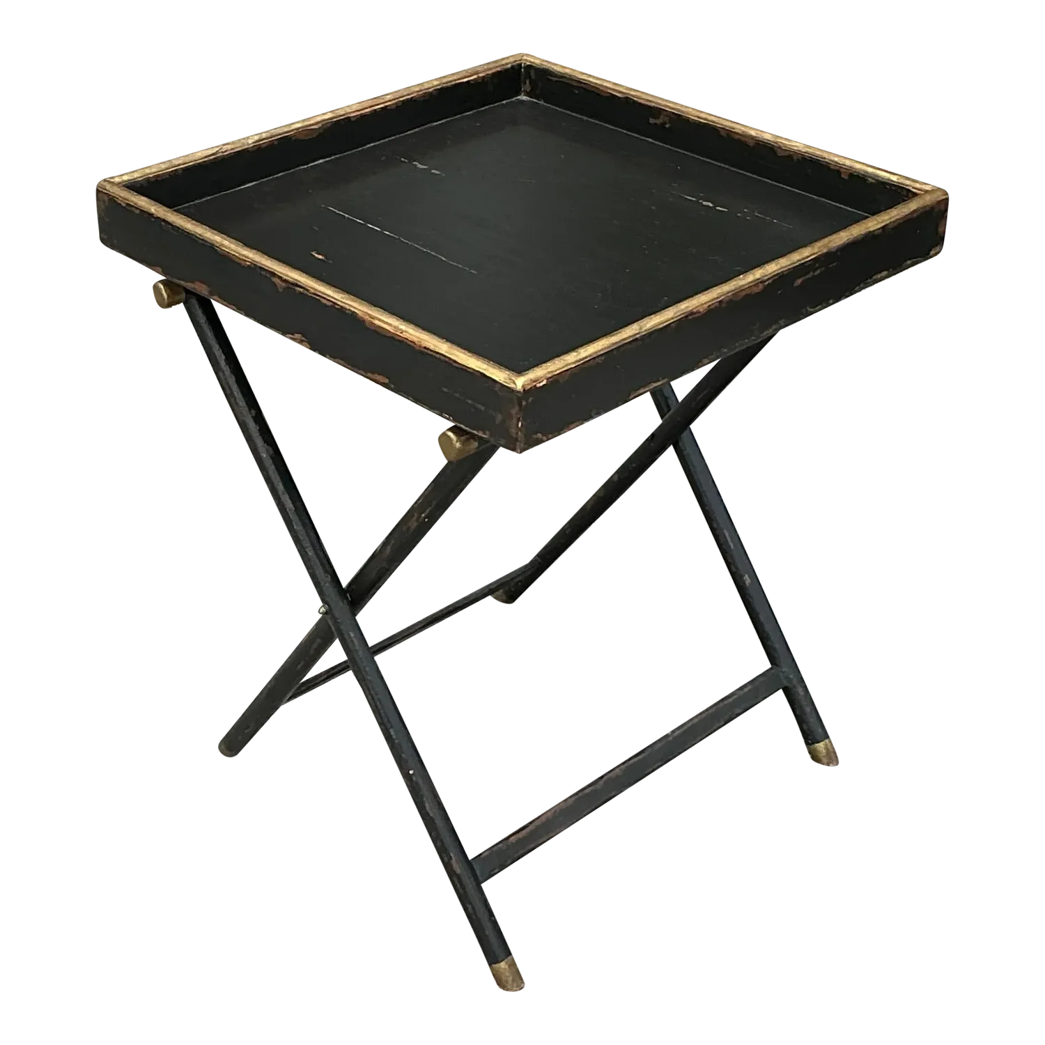 Vintage Boho Woodland Furniture Bar Tray Table - Detail view
