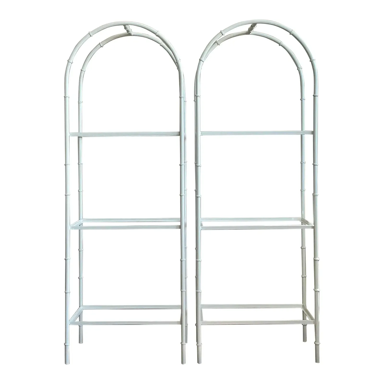 Vintage Boho Wrought Iron Arched Etagere - A Pair - Detail view