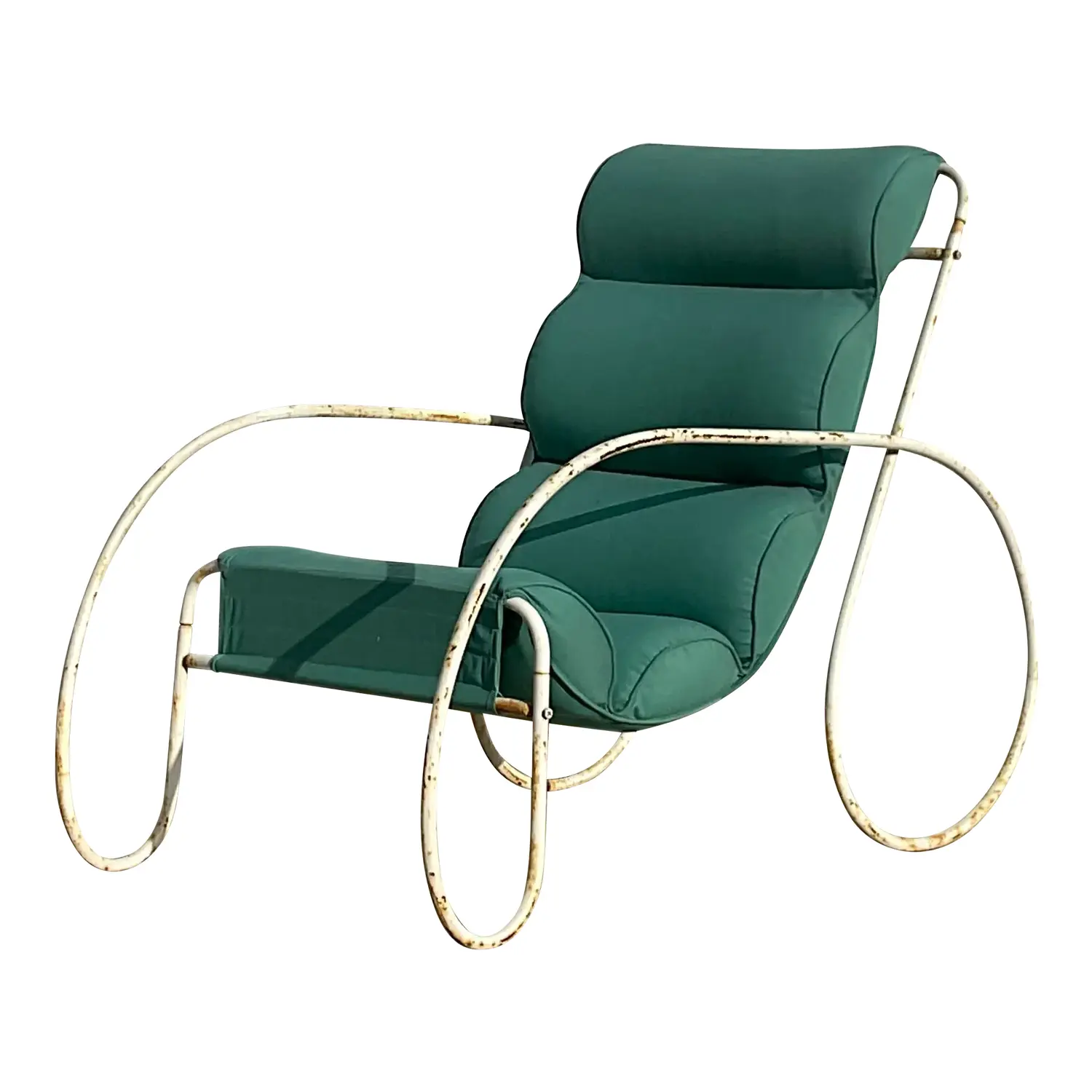 Vintage Boho Wrought Iron Chair After Eileen Gray