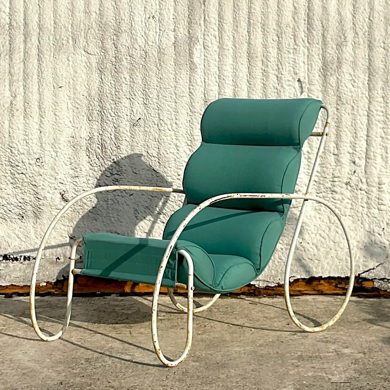 Vintage Boho Wrought Iron Chair After Eileen Gray - Side view