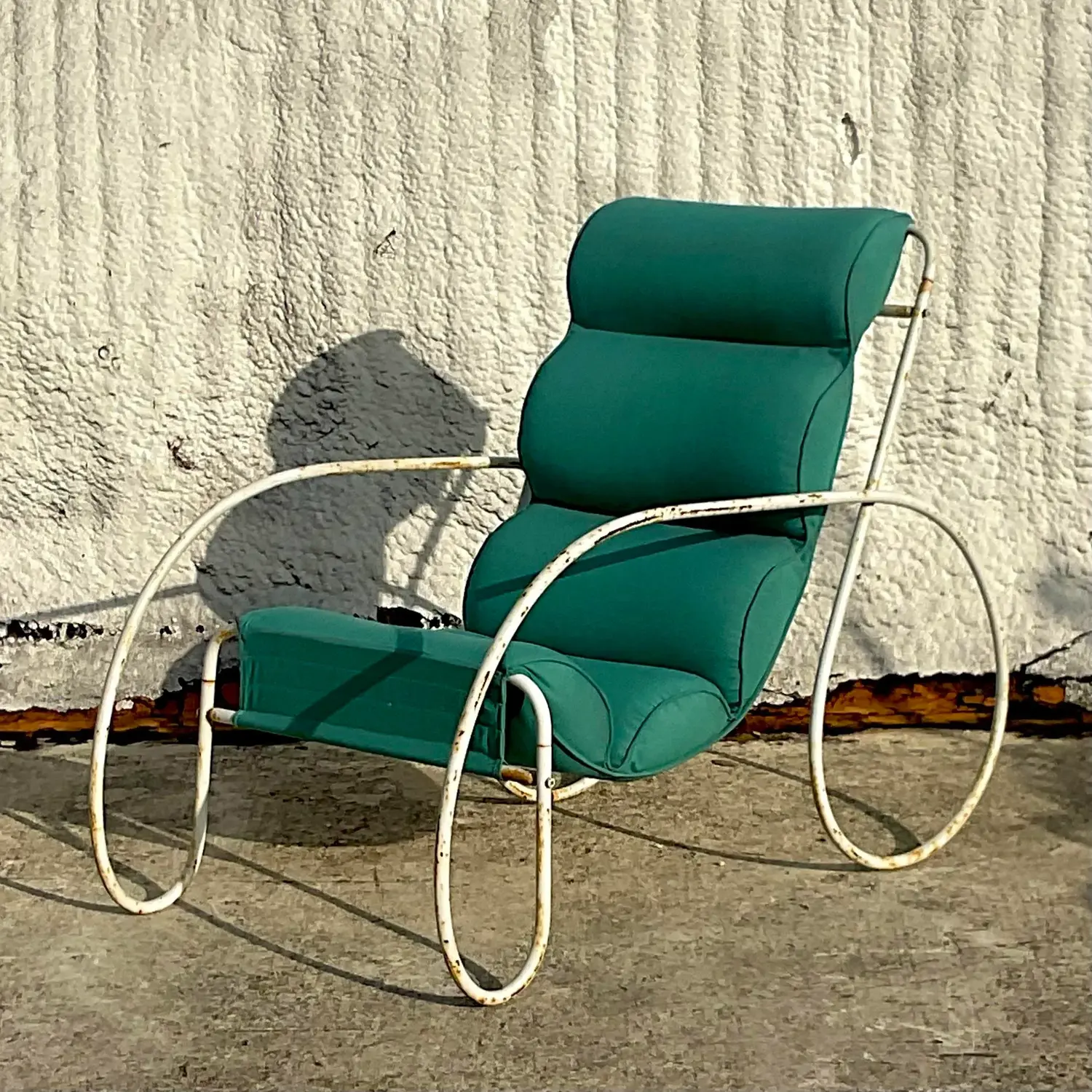 Vintage Boho Wrought Iron Chair After Eileen Gray - Back view