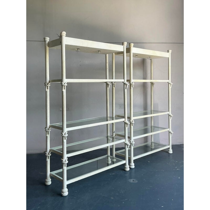 Vintage Boho Wrought Iron Knot Etagere - A Pair - Top view