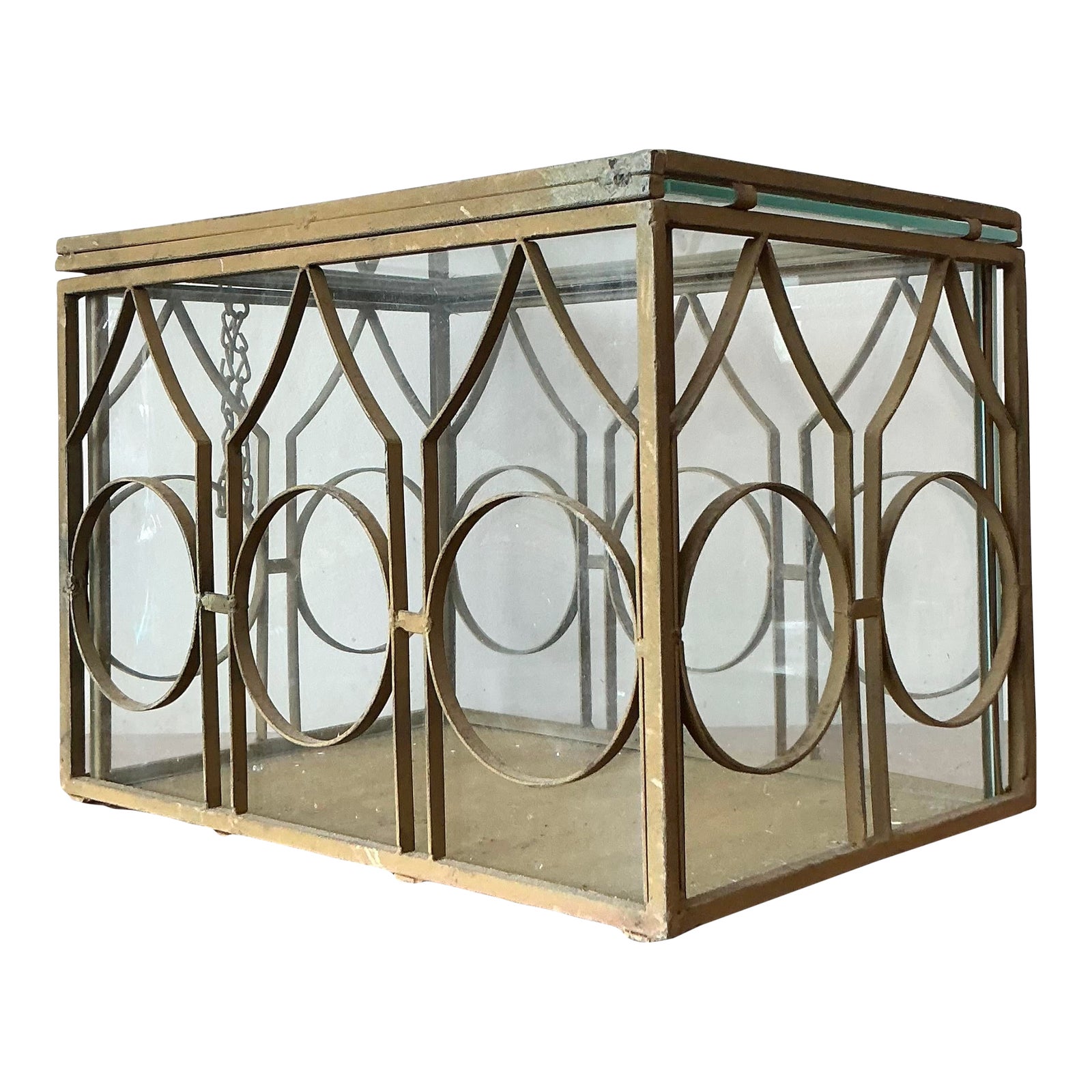 Vintage Boho Wrought Iron Terrarium - Detail view