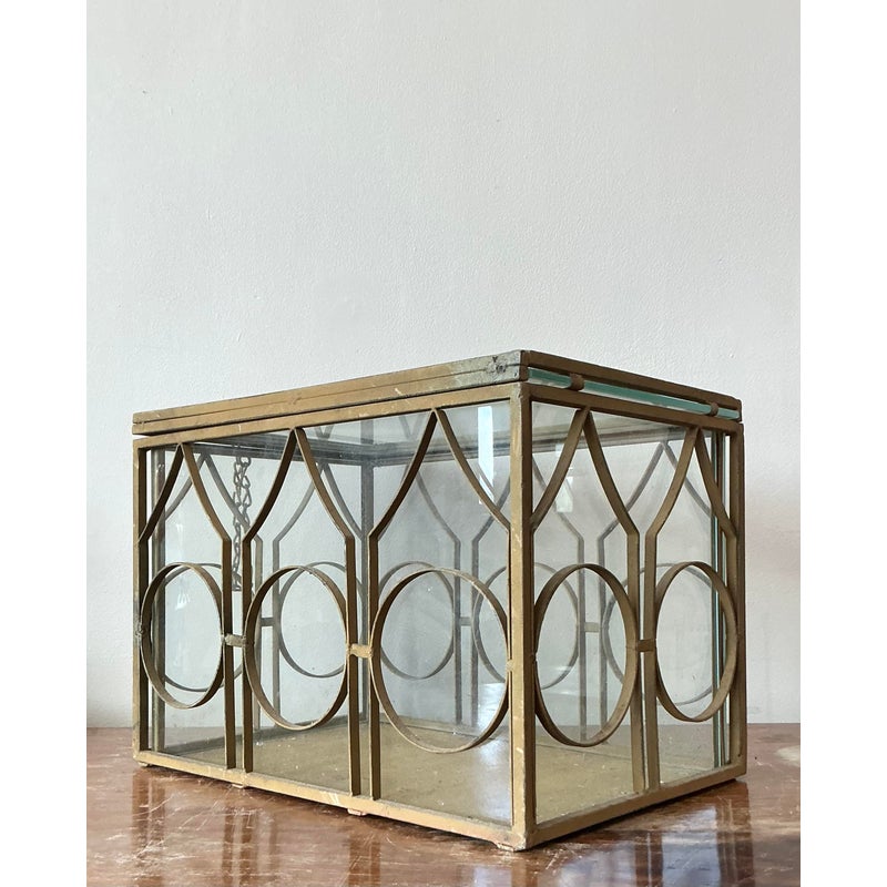 Vintage Boho Wrought Iron Terrarium - Top view