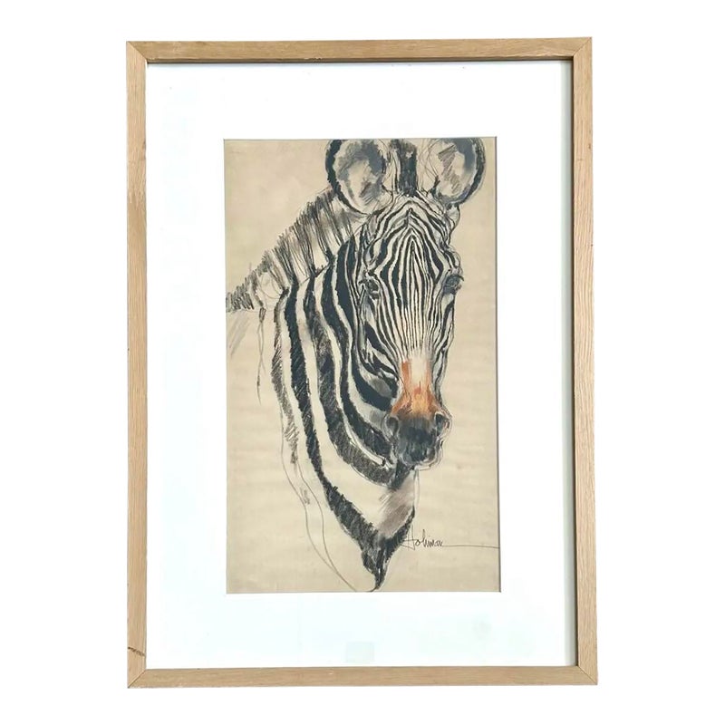Vintage Boho Zebra Drawing