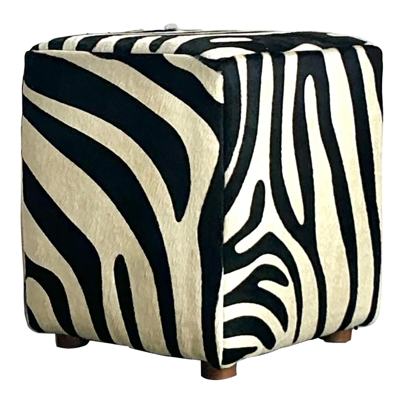 Vintage Boho Zebra Ottoman