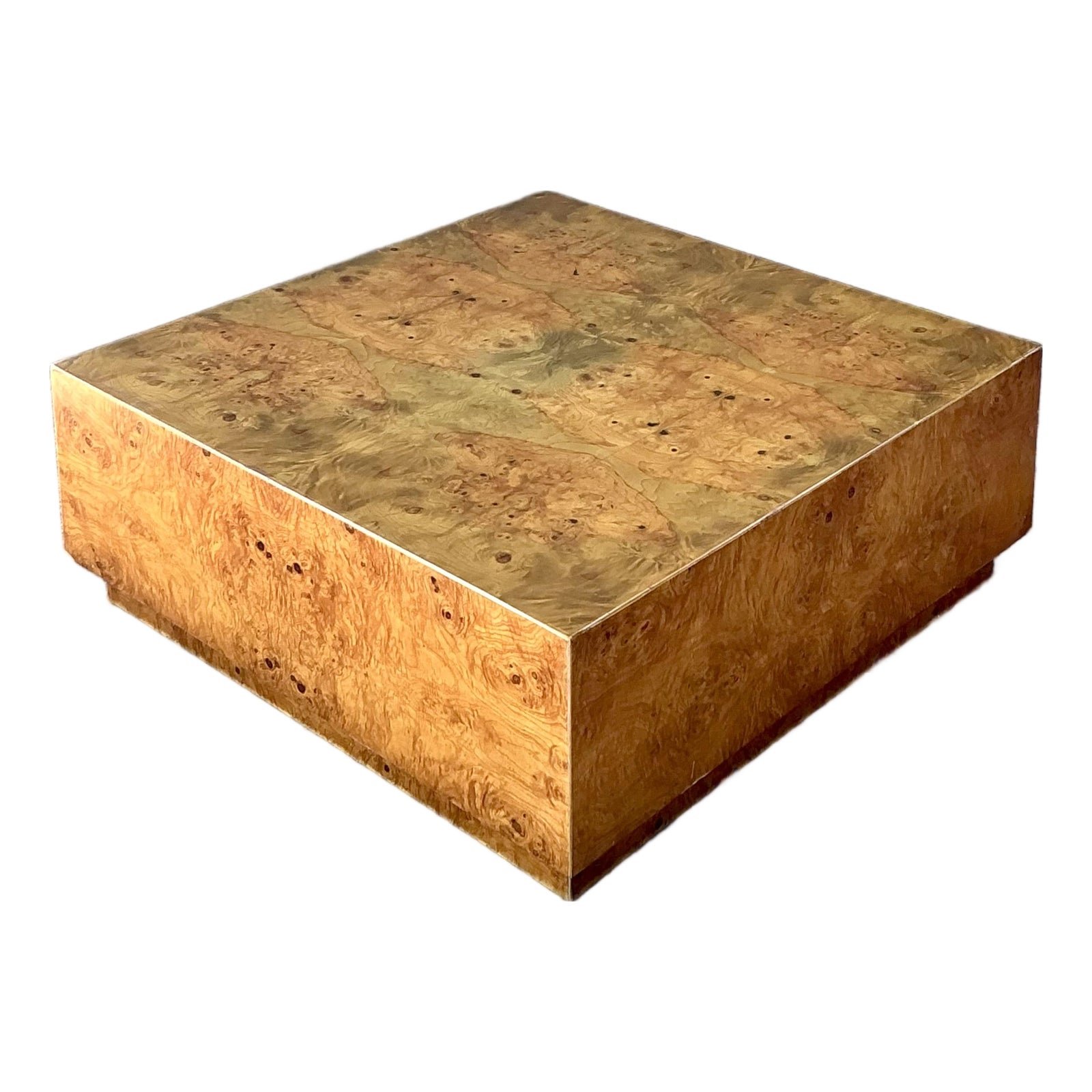 Vintage Book Matched Burl Wood Coffee Table