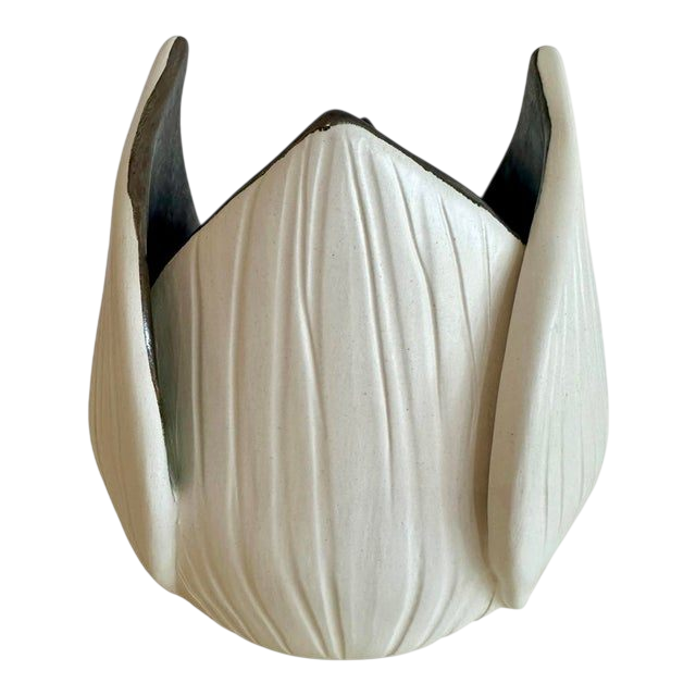 Vintage Botanical Slab Built Textured Ceramic Vase