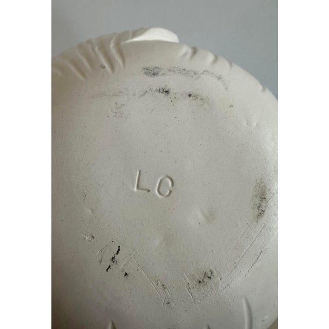 Vintage Botanical Slab Built Textured Ceramic Vase - Back view