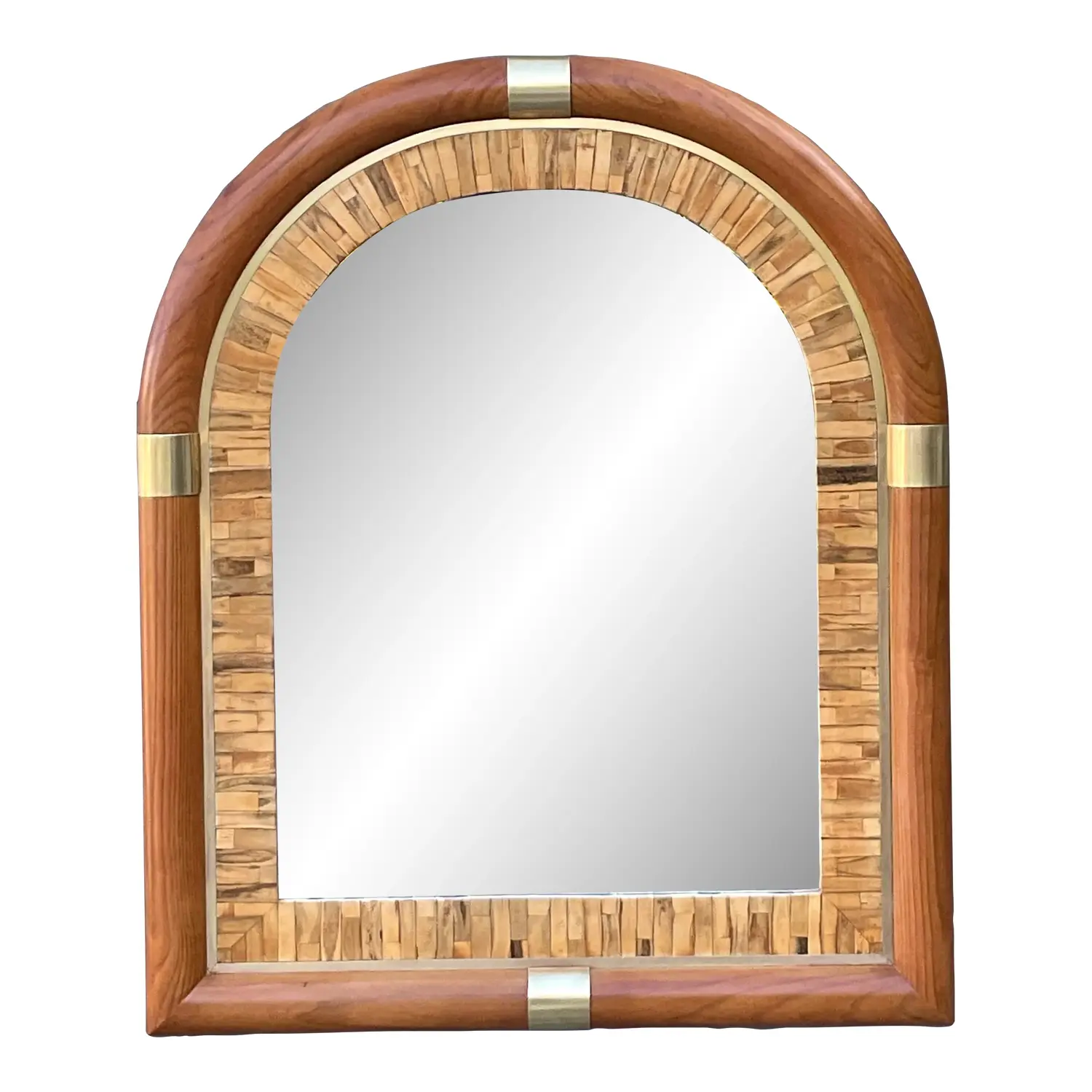 Vintage Brass Arched Mirror