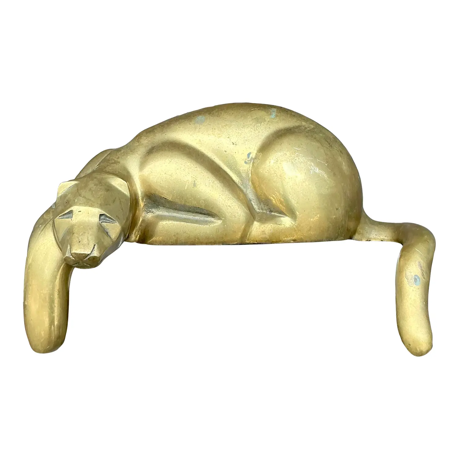 Vintage Brass Lounging Tiger