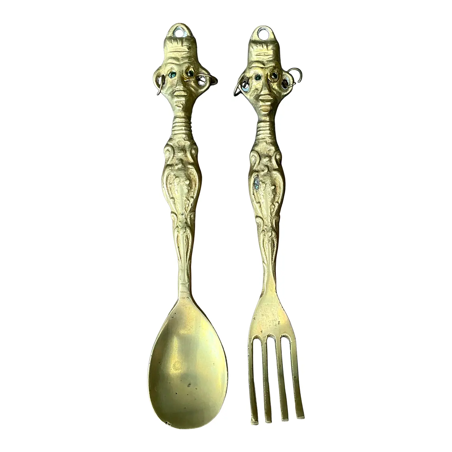 Vintage Brass Tribal Serving Set
