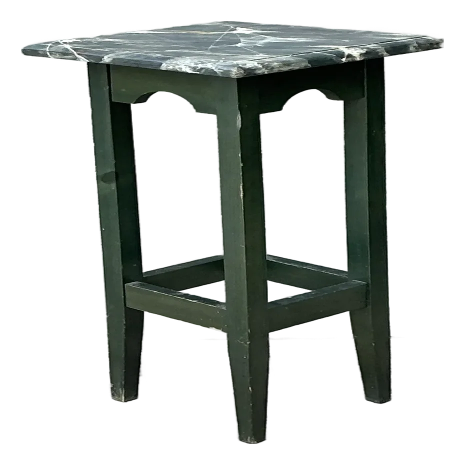 Vintage Brazilian Faux Finished Marble Pedestal - Detail view