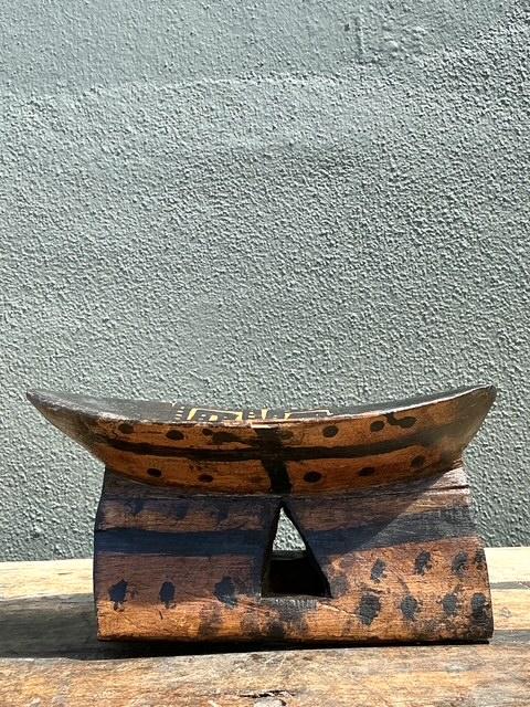 Vintage Brazilian Hand Painted Head Rest - Top view