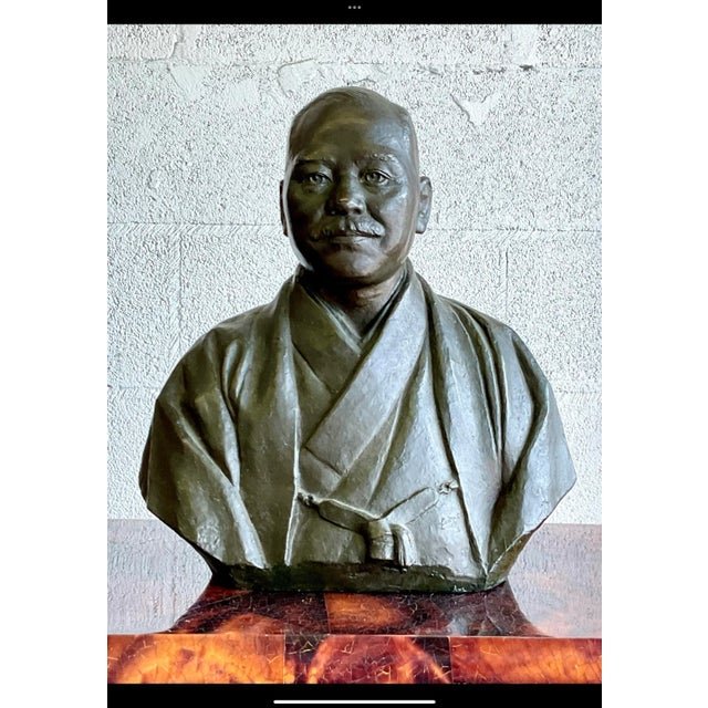 Vintage Bronze Sculpture of Handsome Man - Side view